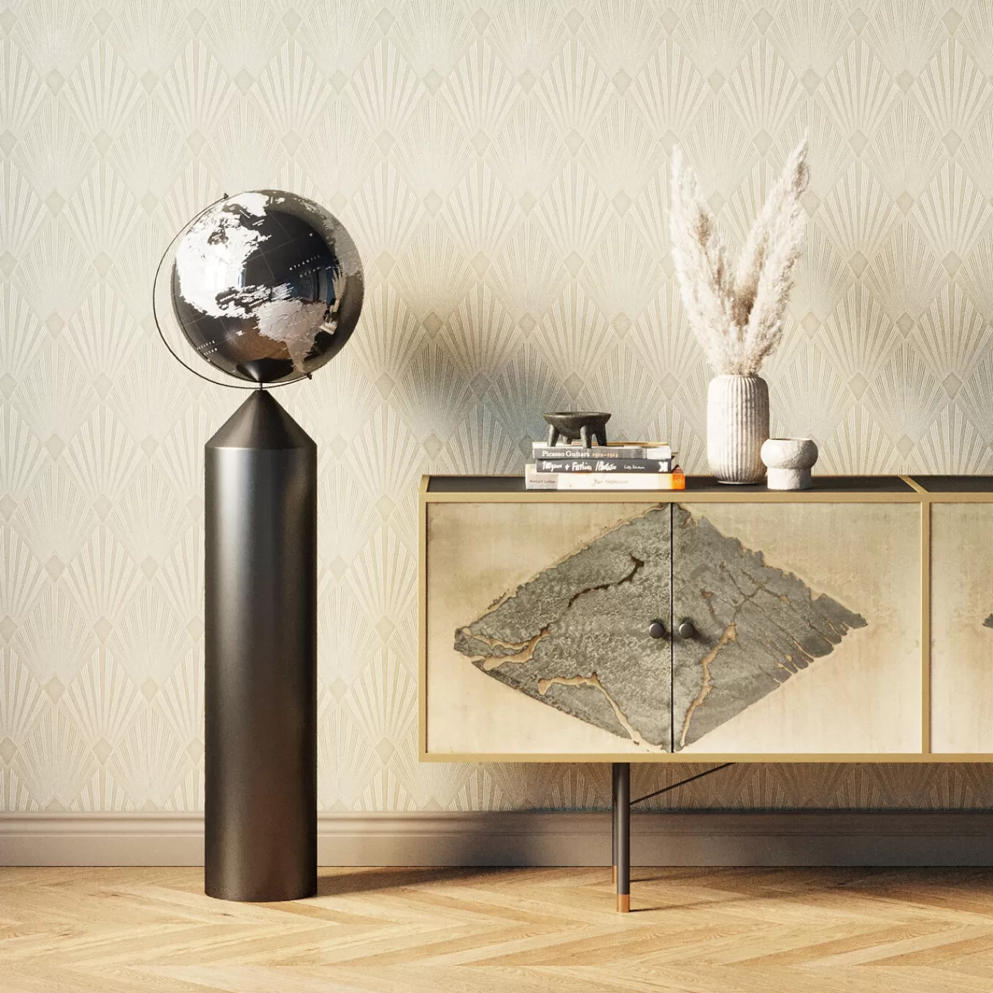 KARE Design Objet Décoratif Globe Top Noir 132Cm