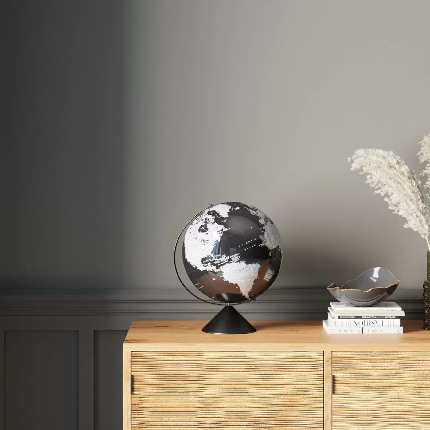 KARE Design Objet Décoratif Globe Top Noir 40Cm