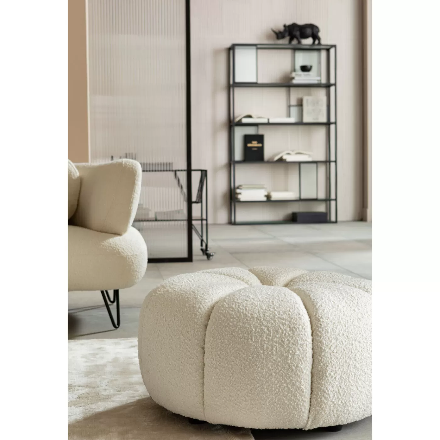 KARE Design Pouf Peppo Lounge Blanc O76Cm