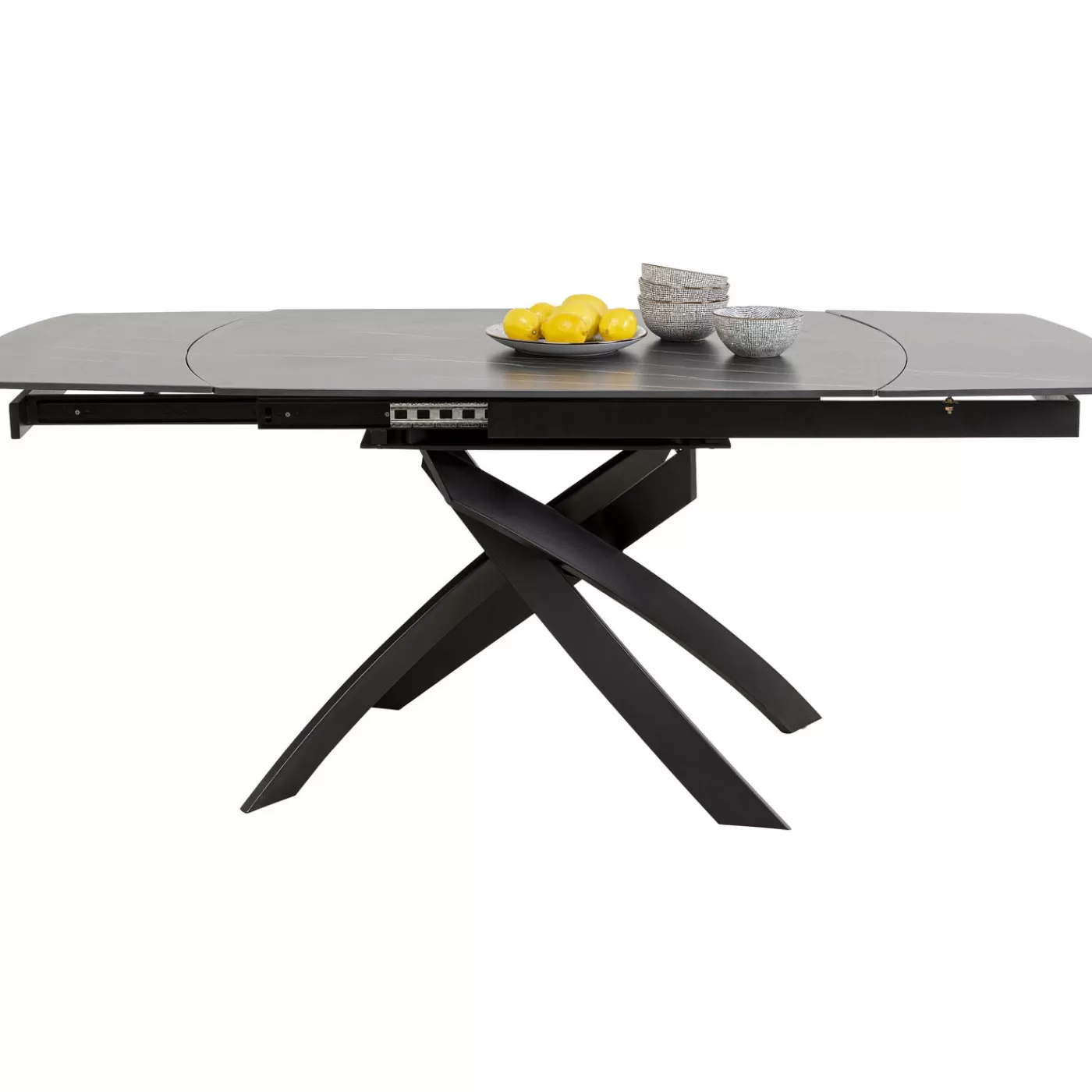 KARE Design Table A Rallonges Twist Noir 120(30+30)X90Cm