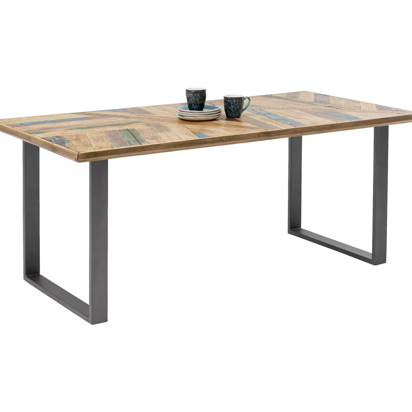 KARE Design Table Abstract Acier Brut 180X90