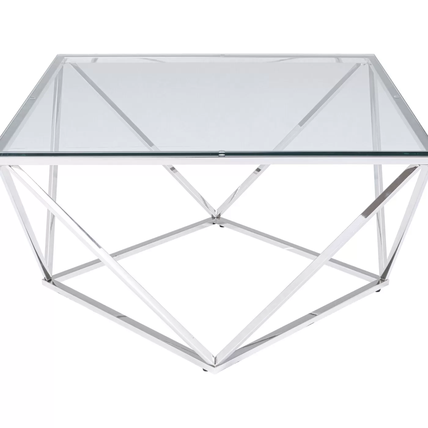 KARE Design Table Basse Cristallo Argente 80X80Cm