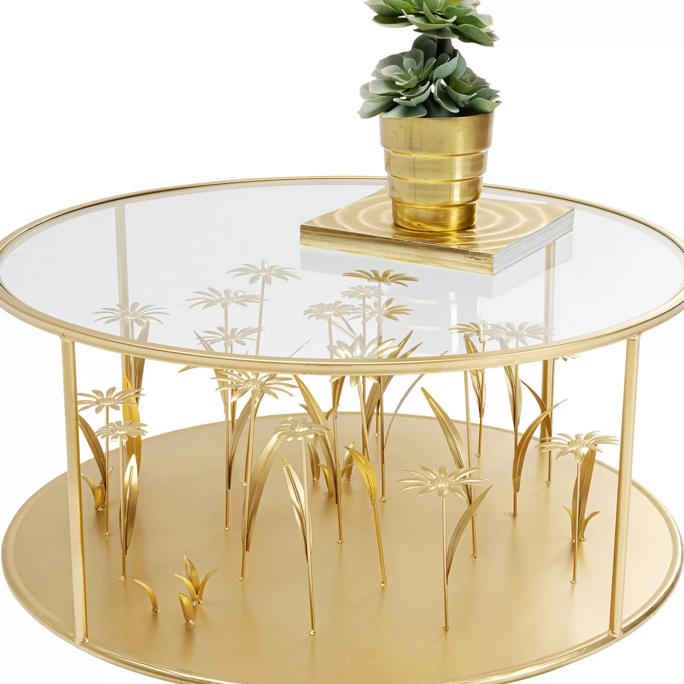 KARE Design Table Basse Flower Meadow Dore O80