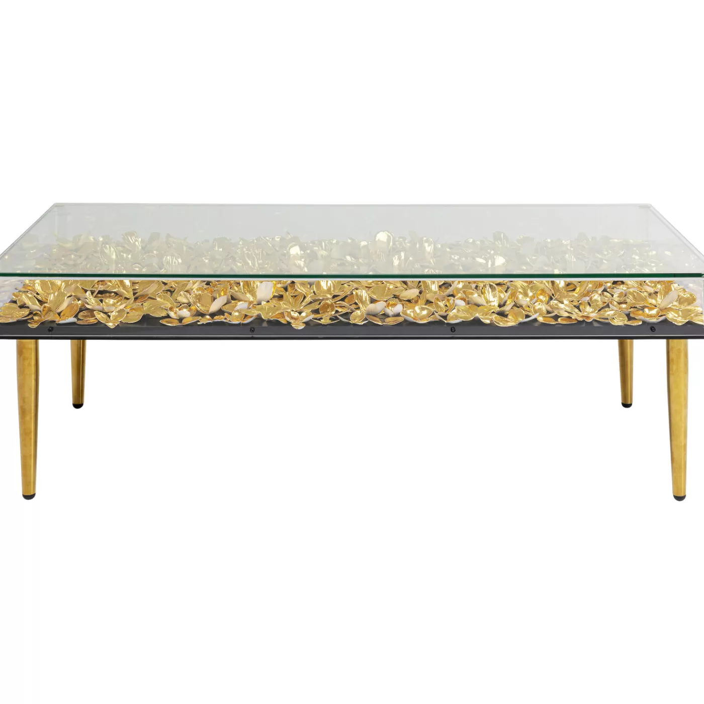 KARE Design Table Basse Gold Flowers 120X60