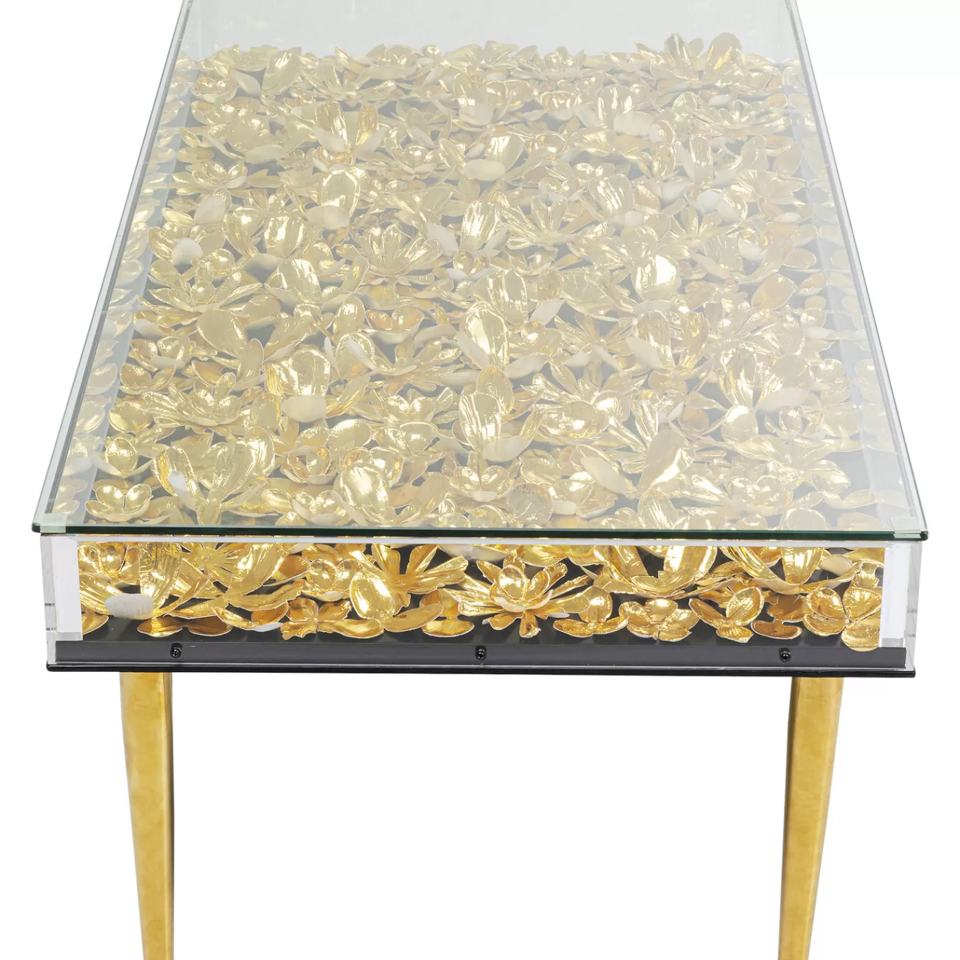 KARE Design Table Basse Gold Flowers 120X60