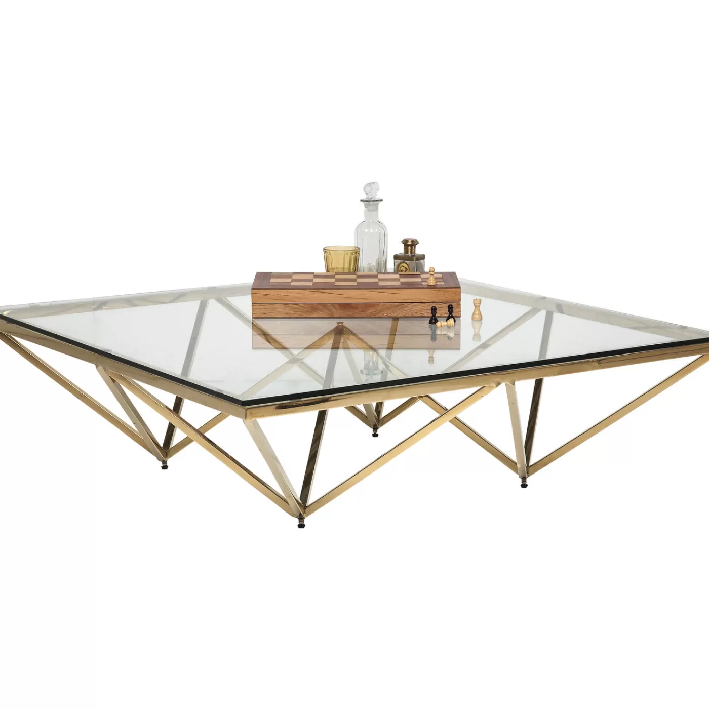 KARE Design Table Basse Network Doree 105X105Cm