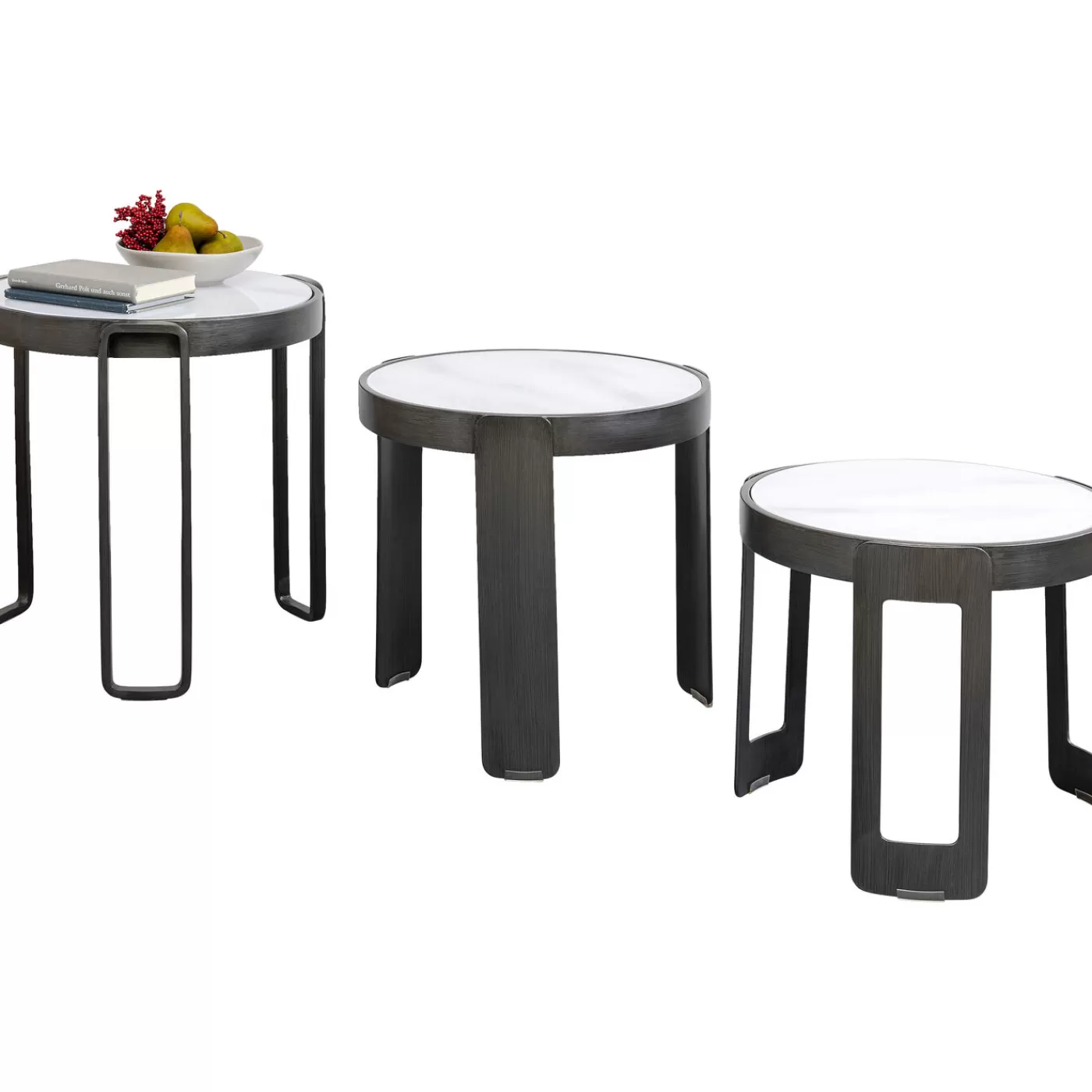 KARE Design Table Basse Perelli Noir (3/Set)