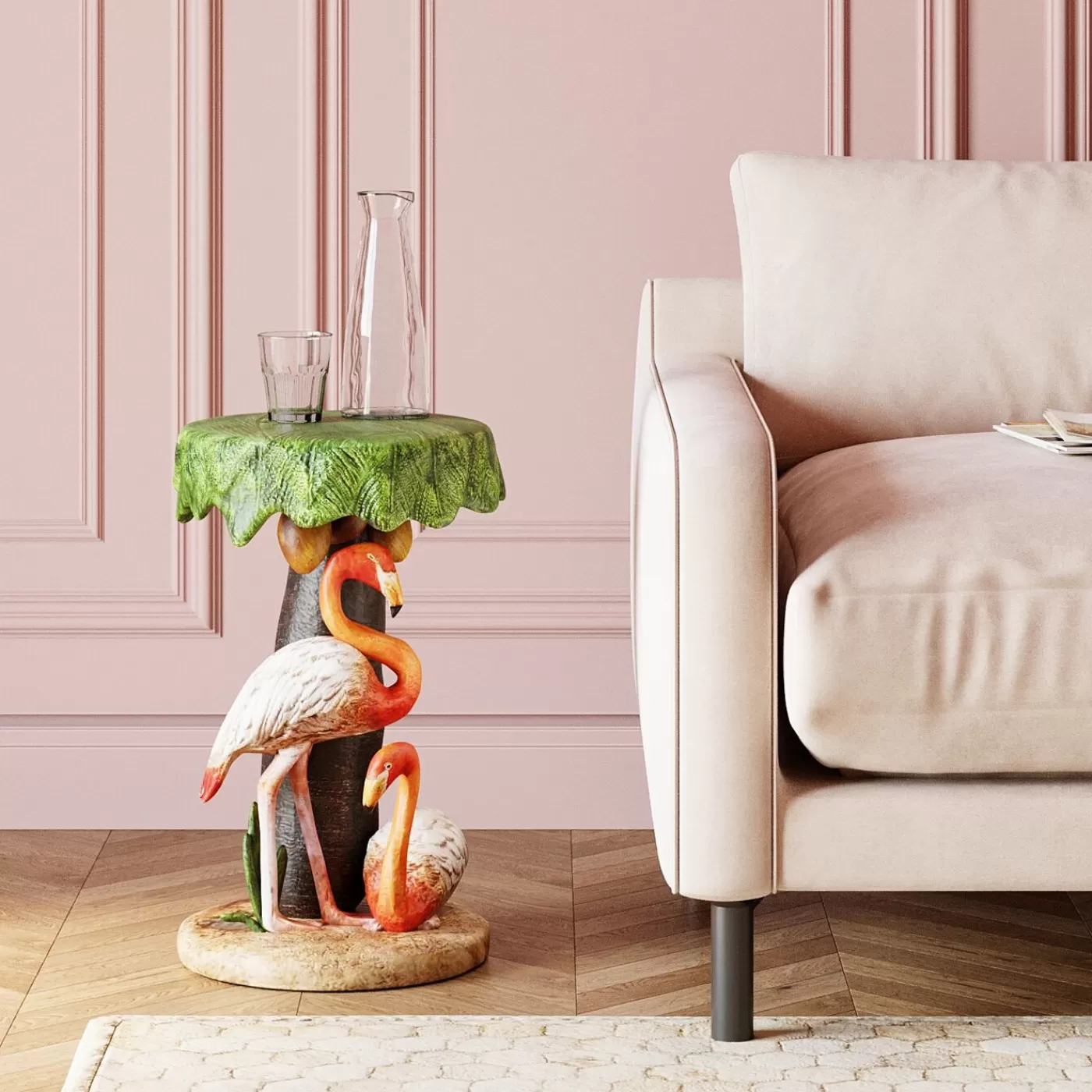 KARE Design Table D Appoint Animal Flamingo Road O36Cm