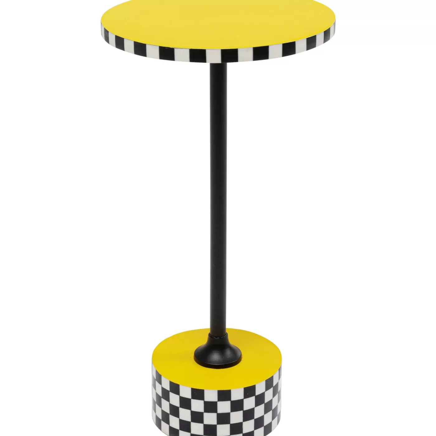 KARE Design Table D Appoint Domero Checkers Jaune O25Cm