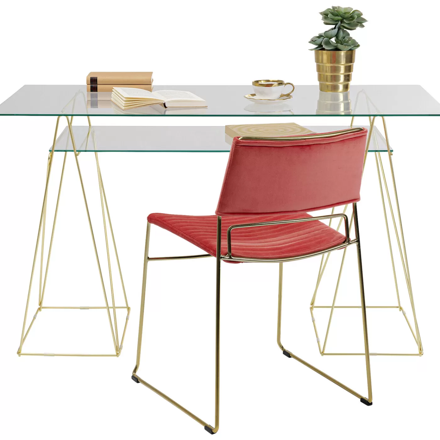 KARE Design Table Polar Laiton-Verre Trempe 8Mm