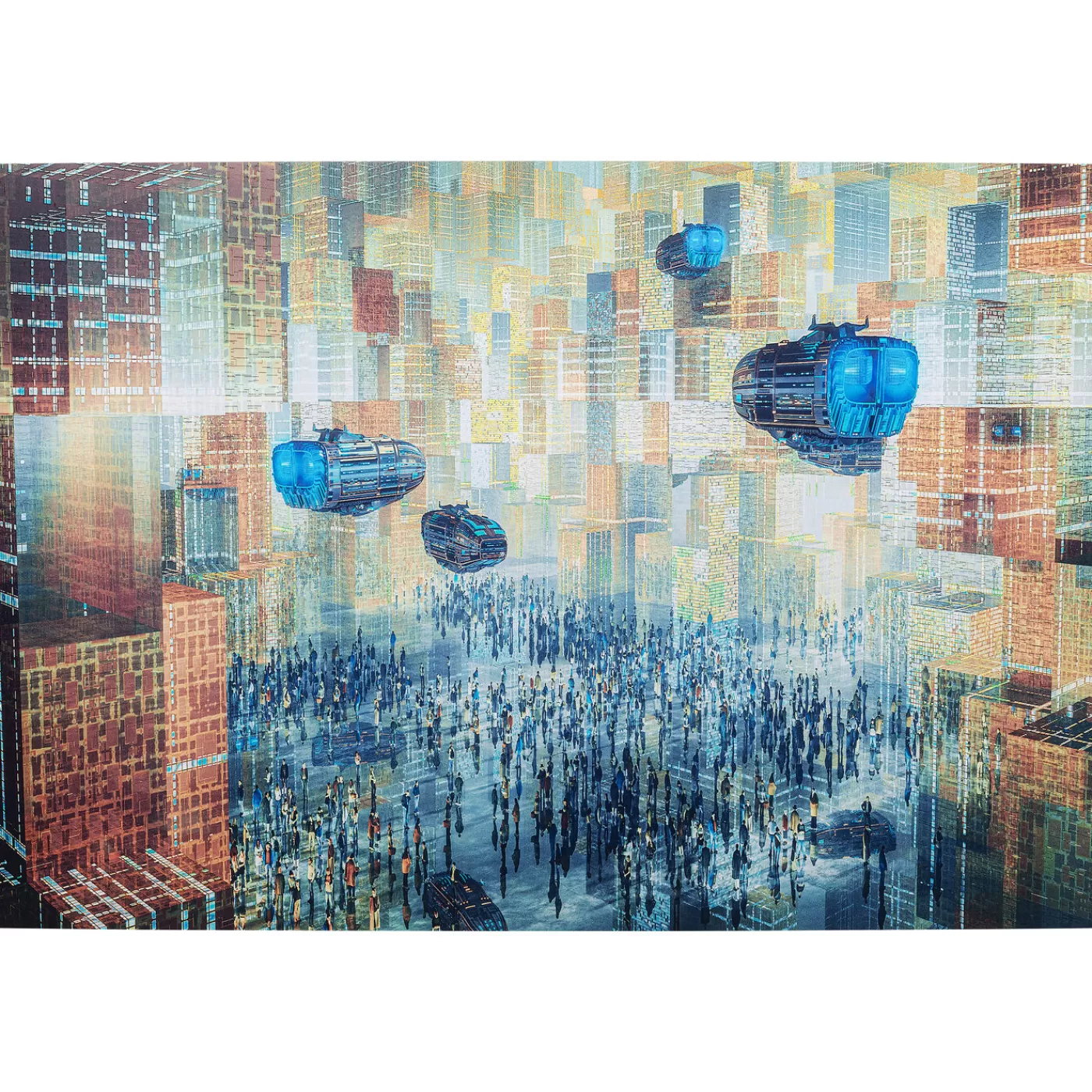 KARE Design Tableau En Verre 3D Future City 150X100Cm