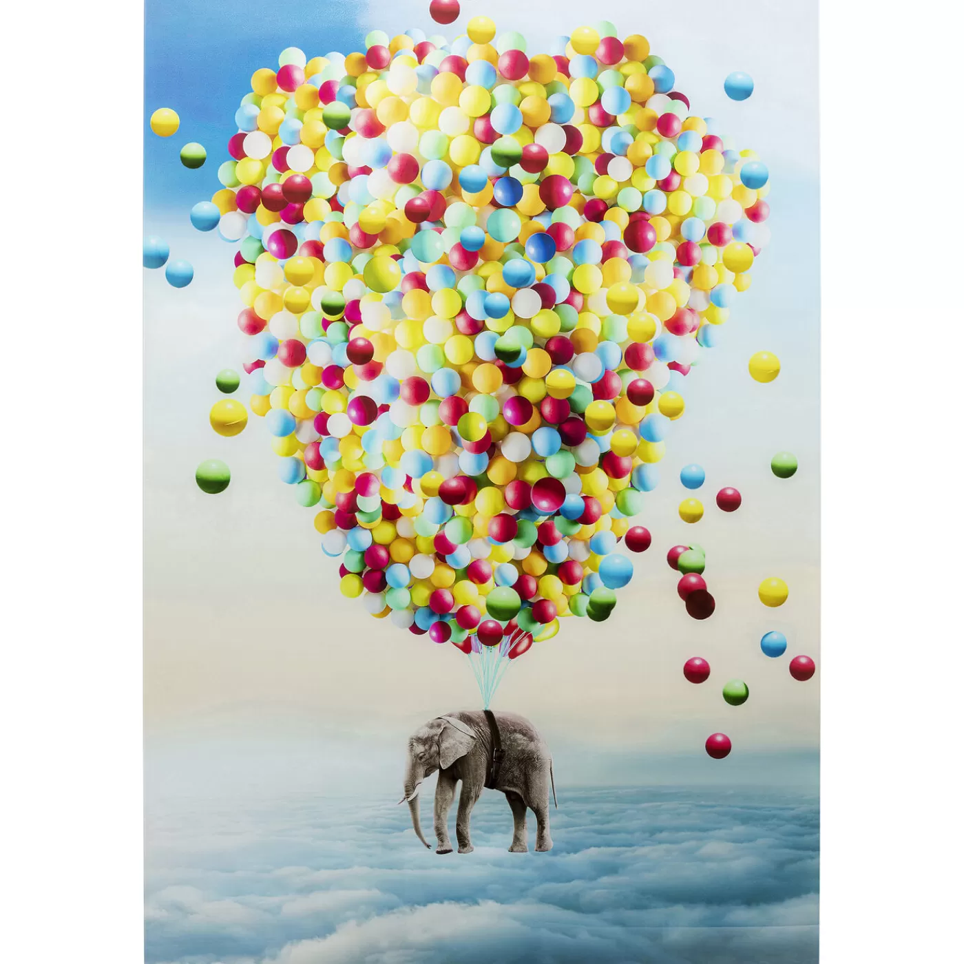 KARE Design Tableau En Verre Balloon Elephant 100X150Cm