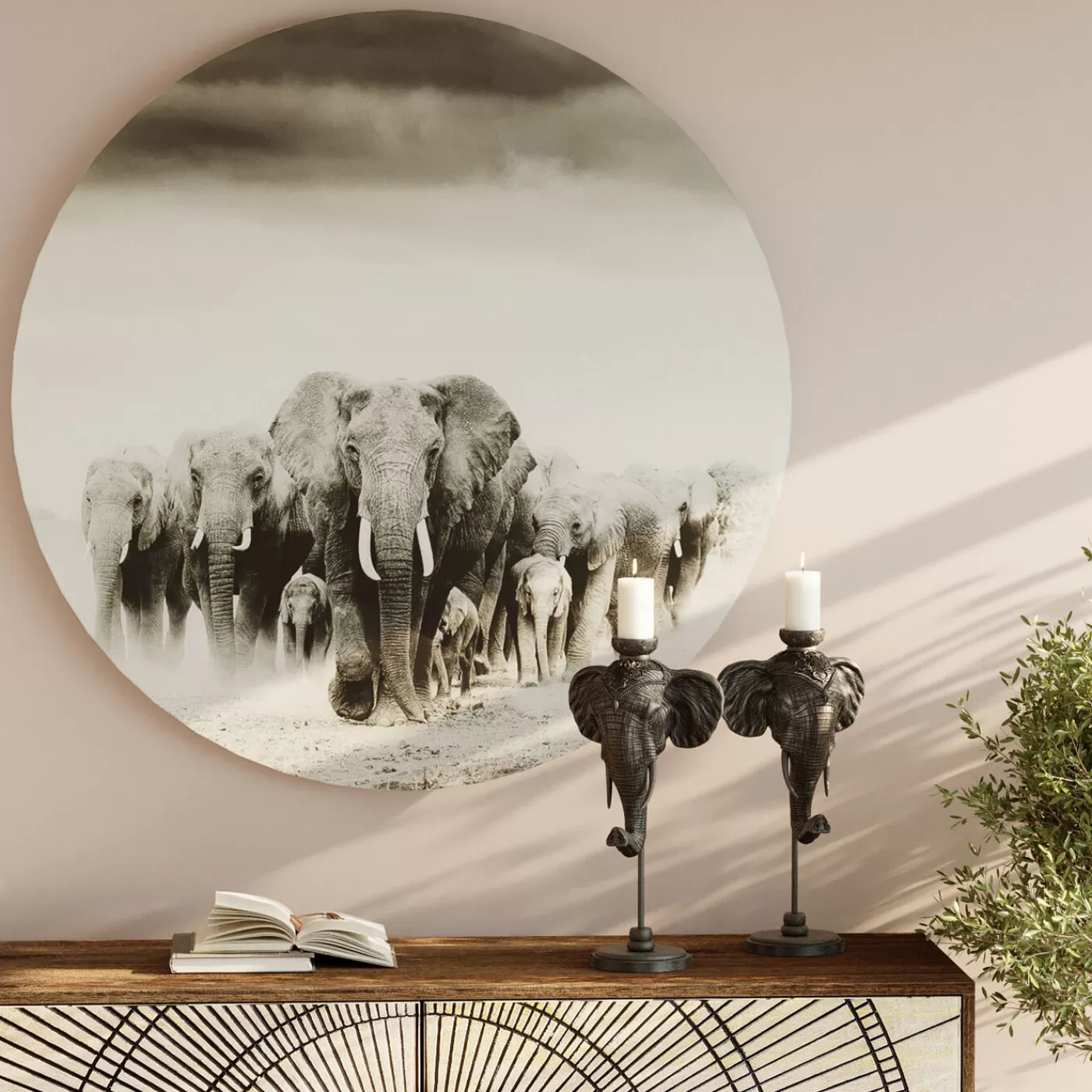 KARE Design Tableau En Verre Elephant Walk O120Cm