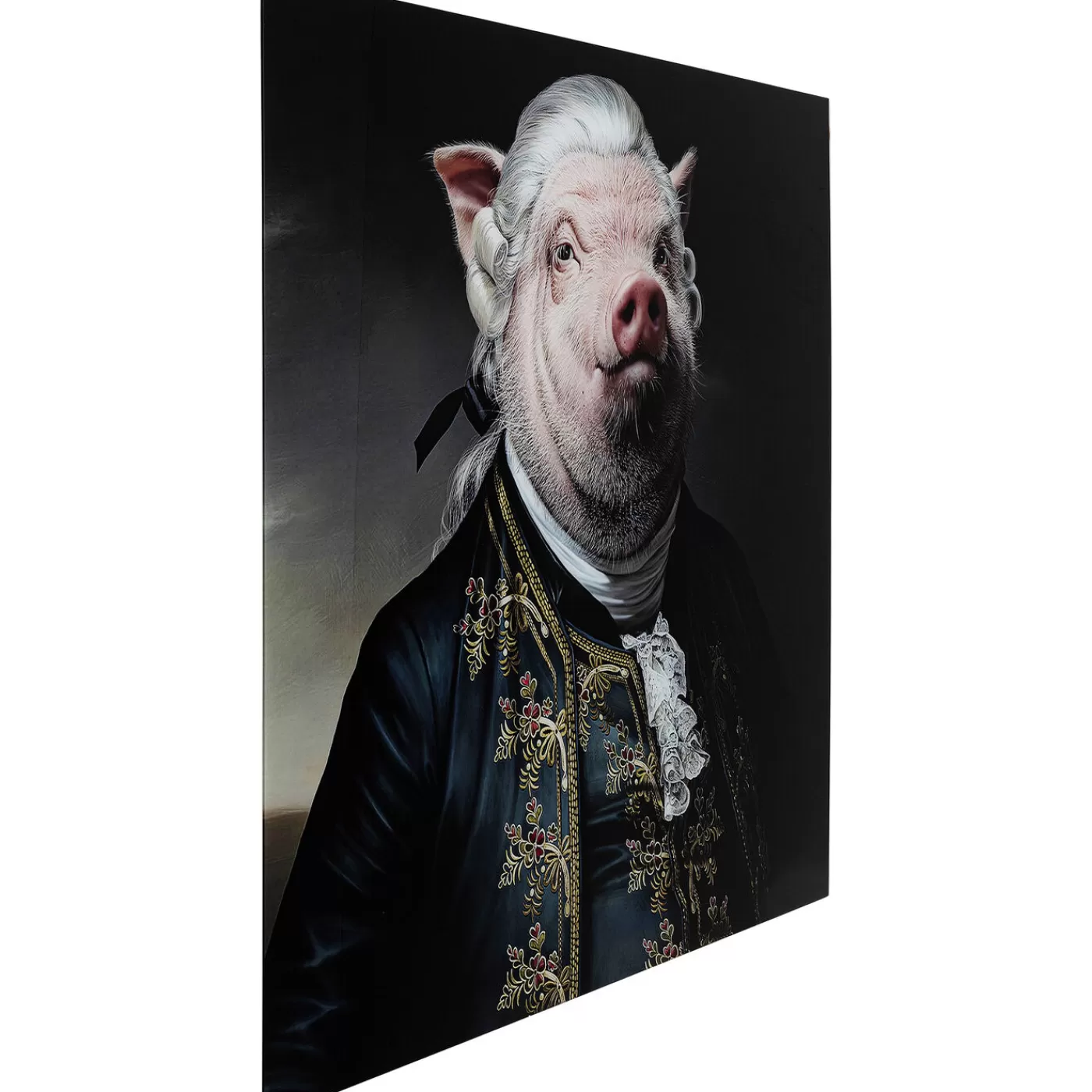 KARE Design Tableau En Verre Gentleman Pig 120X120