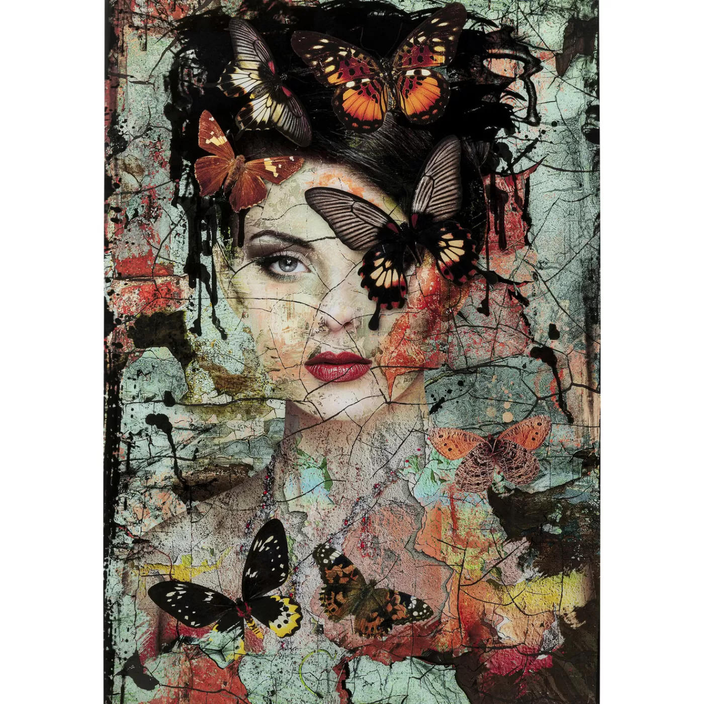 KARE Design Tableau En Verre Lady Butterfly 100X150Cm