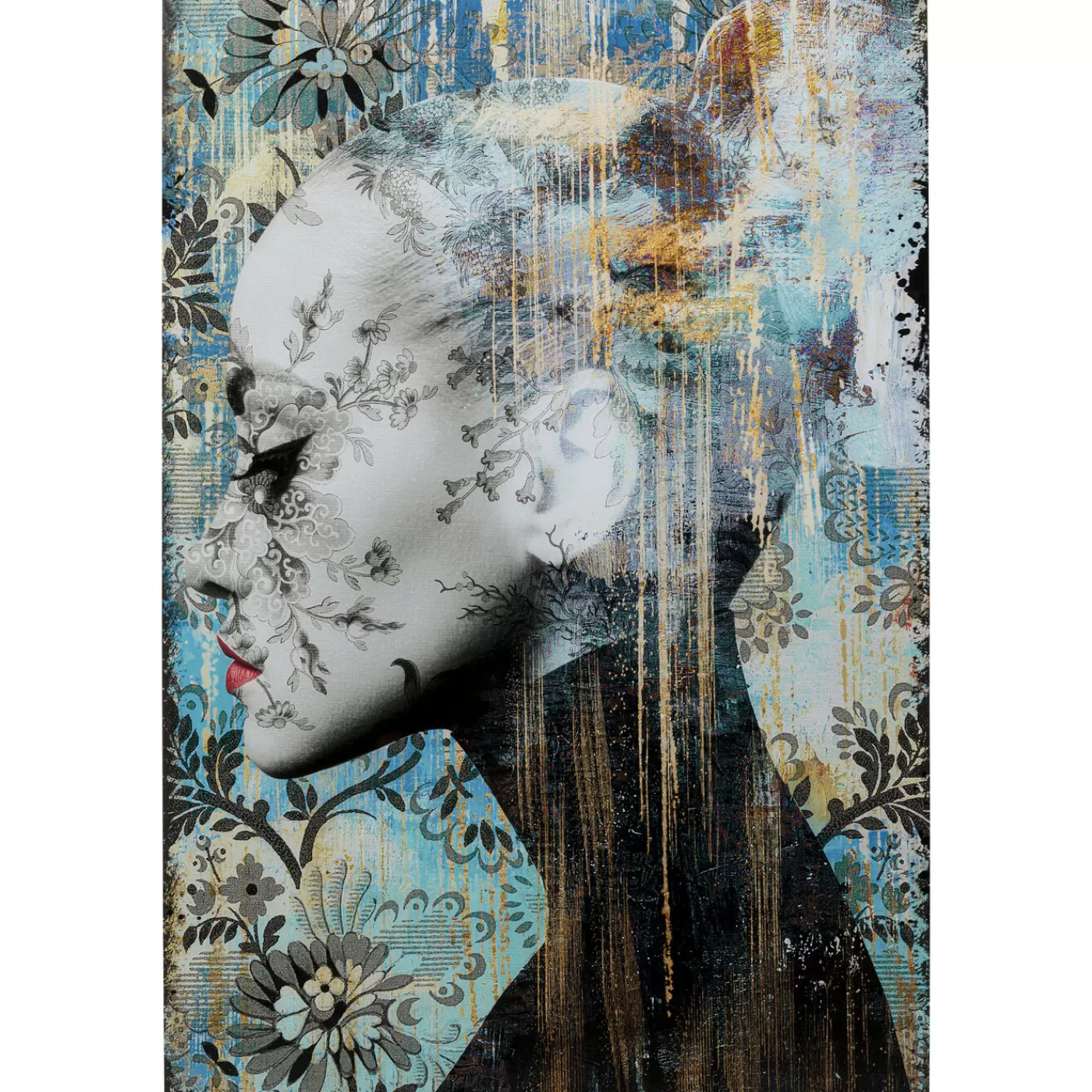 KARE Design Tableau En Verre Lady Flower 100X150Cm