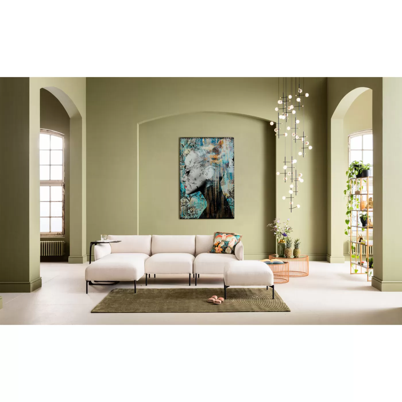 KARE Design Tableau En Verre Lady Flower 100X150Cm