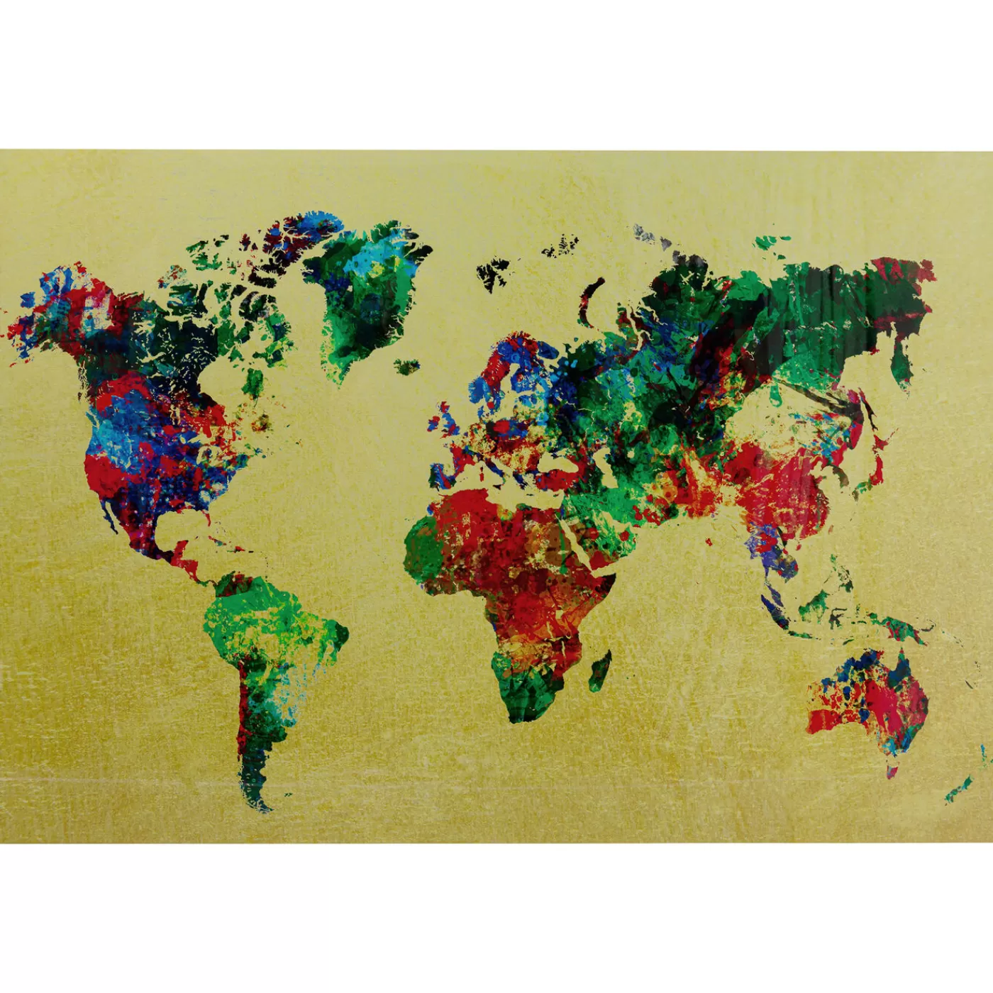 KARE Design Tableau En Verre Metallic Colourful Map 150X100Cm