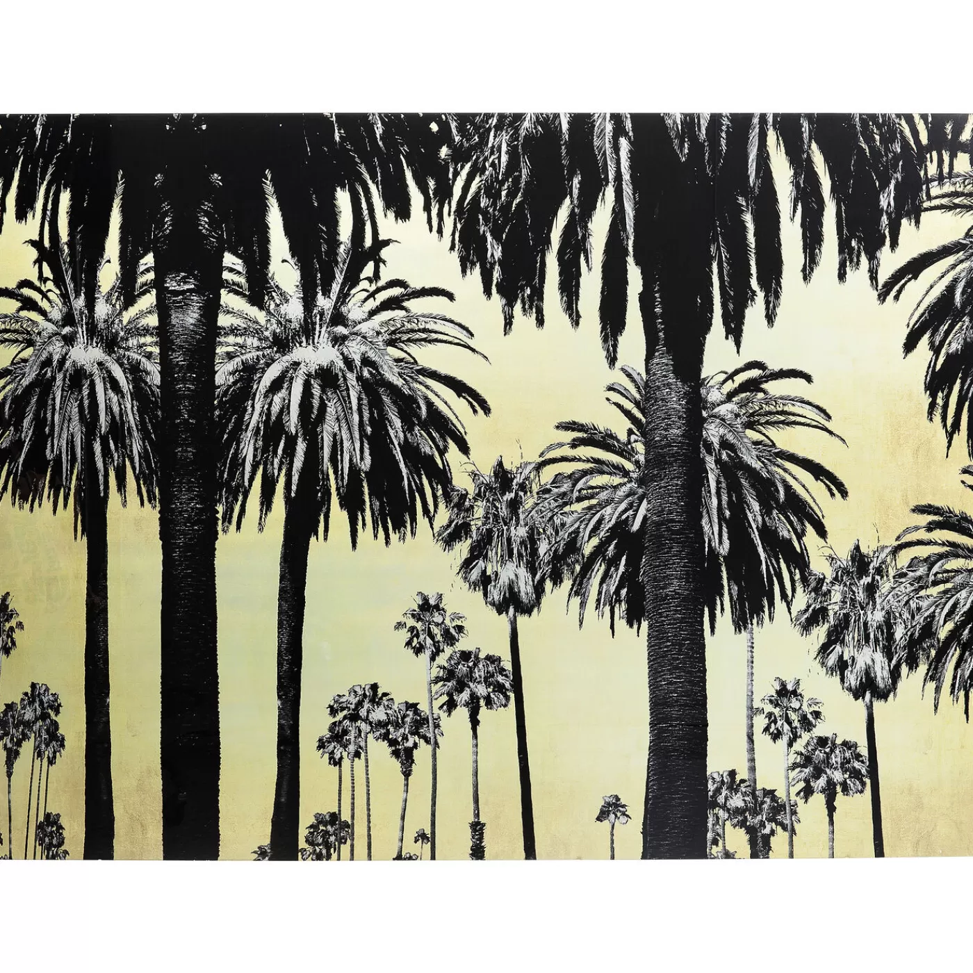 KARE Design Tableau En Verre Metallic Palms 180X120Cm