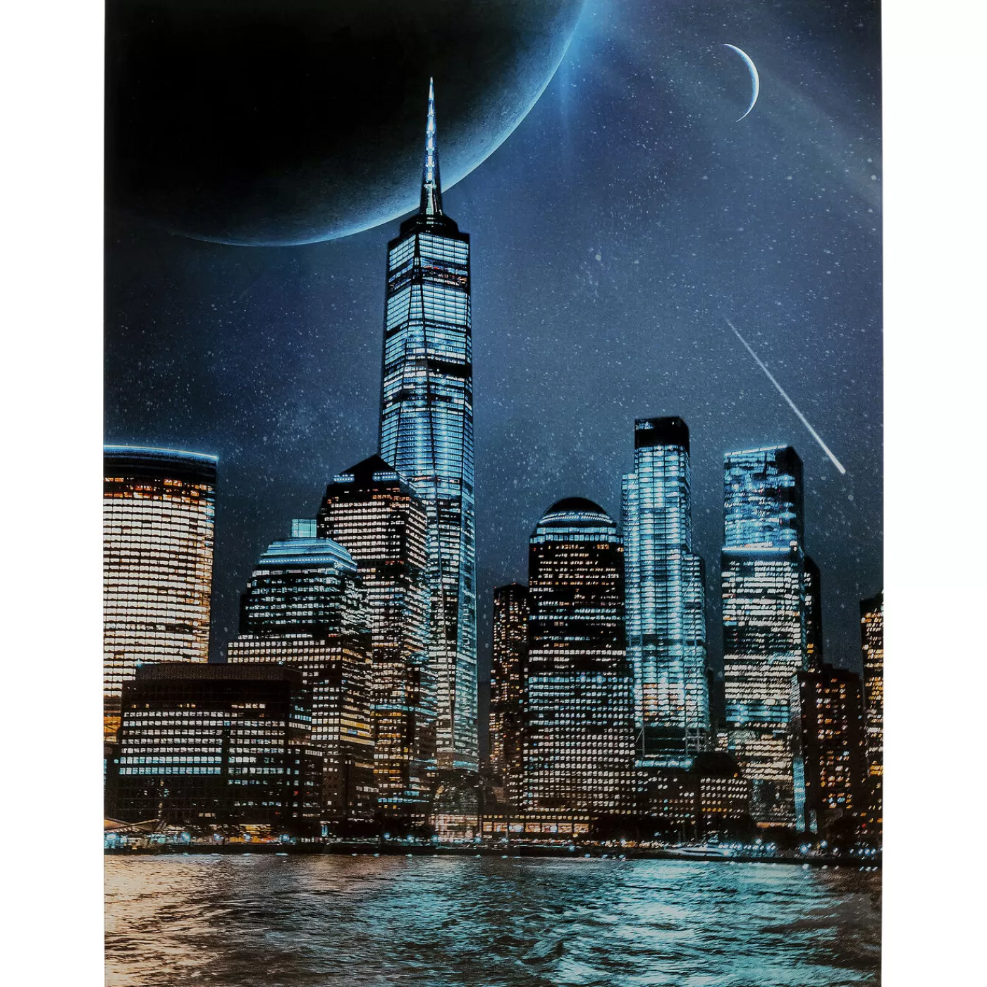 KARE Design Tableau En Verre Night Skyline 90X120Cm