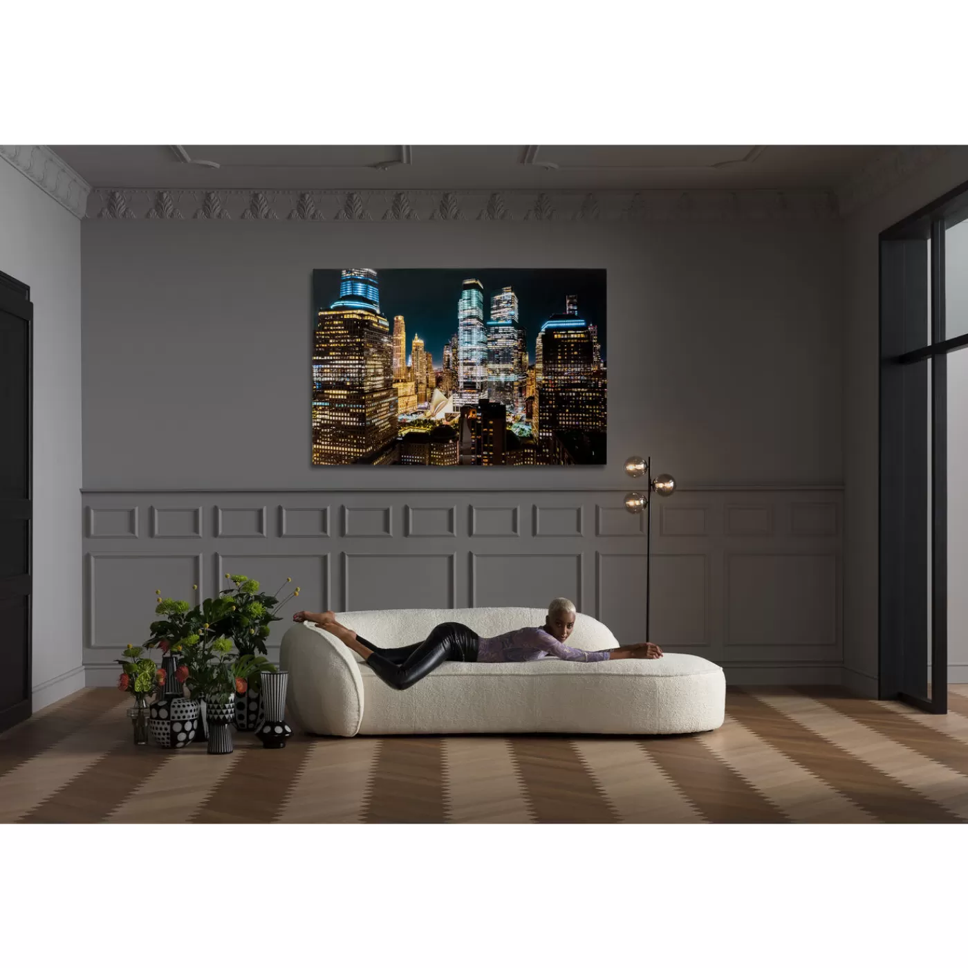 KARE Design Tableau En Verre Skyline Night 150X100Cm