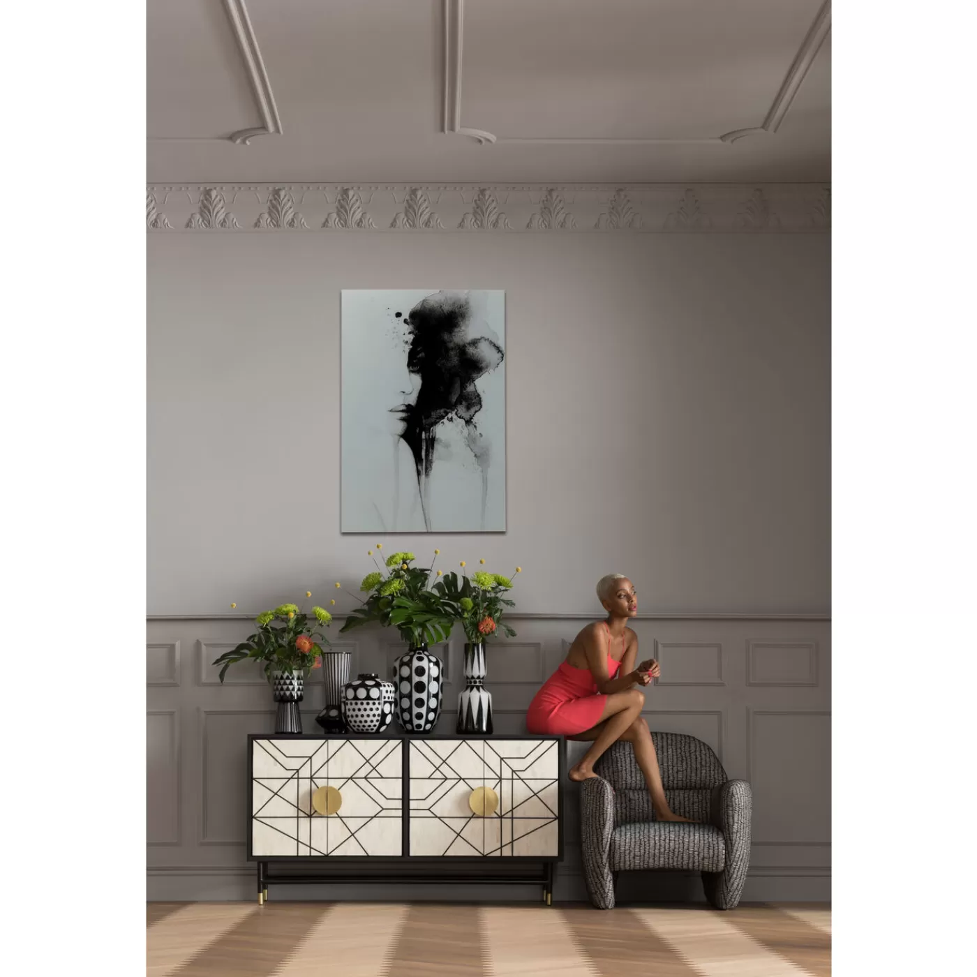 KARE Design Tableau En Verre Smokey Face 100X150Cm