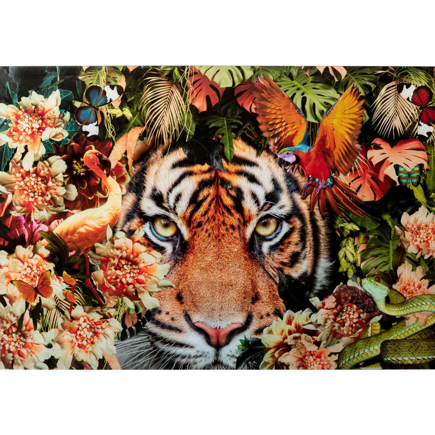 KARE Design Tableau En Verre Tiger On Hunt 150X100Cm