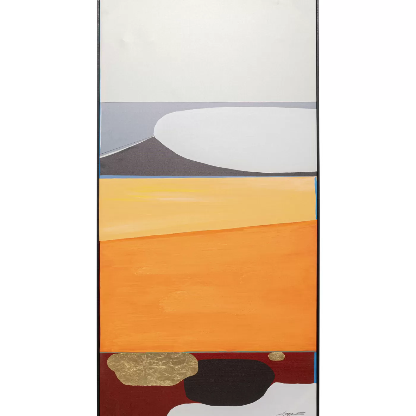 KARE Design Tableau Encadre Abstract Shapes Orange 73X143Cm