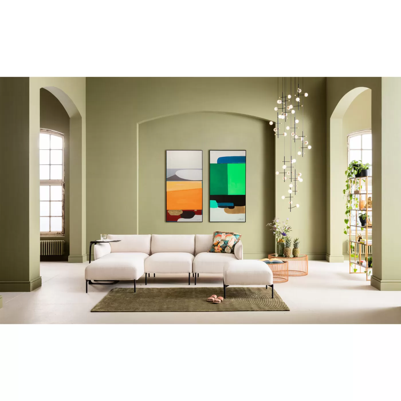 KARE Design Tableau Encadre Abstract Shapes Orange 73X143Cm