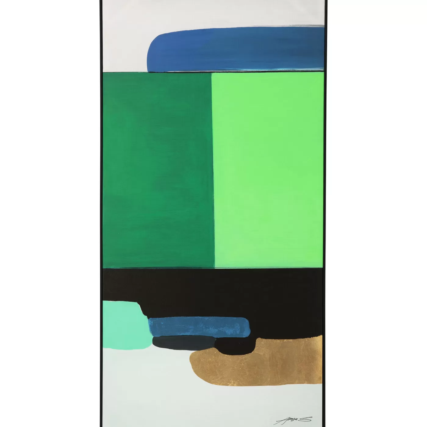 KARE Design Tableau Encadre Abstract Shapes Vert 73X143Cm