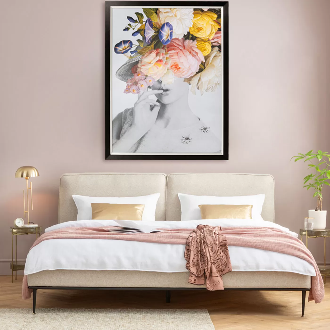 KARE Design Tableau Frame Flower Lady Pastel 117X154Cm