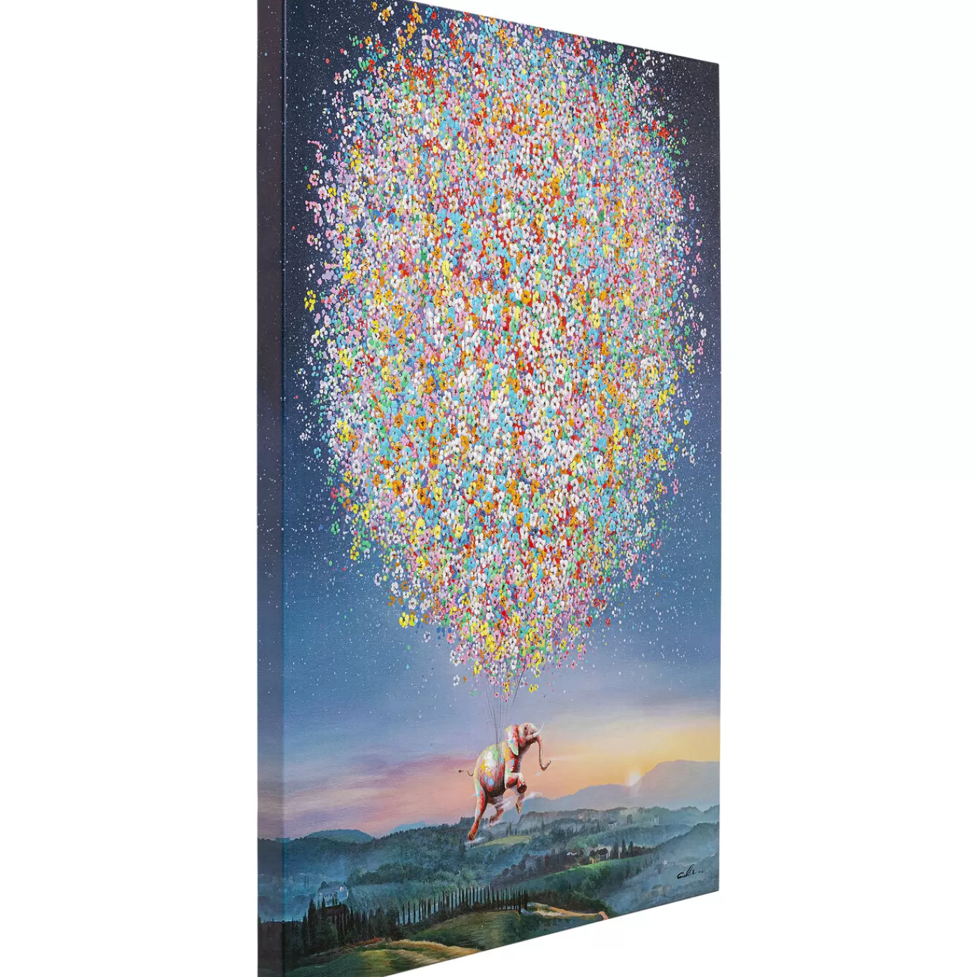 KARE Design Tableau Sur Toile Flying Elephant At Night 80X100C