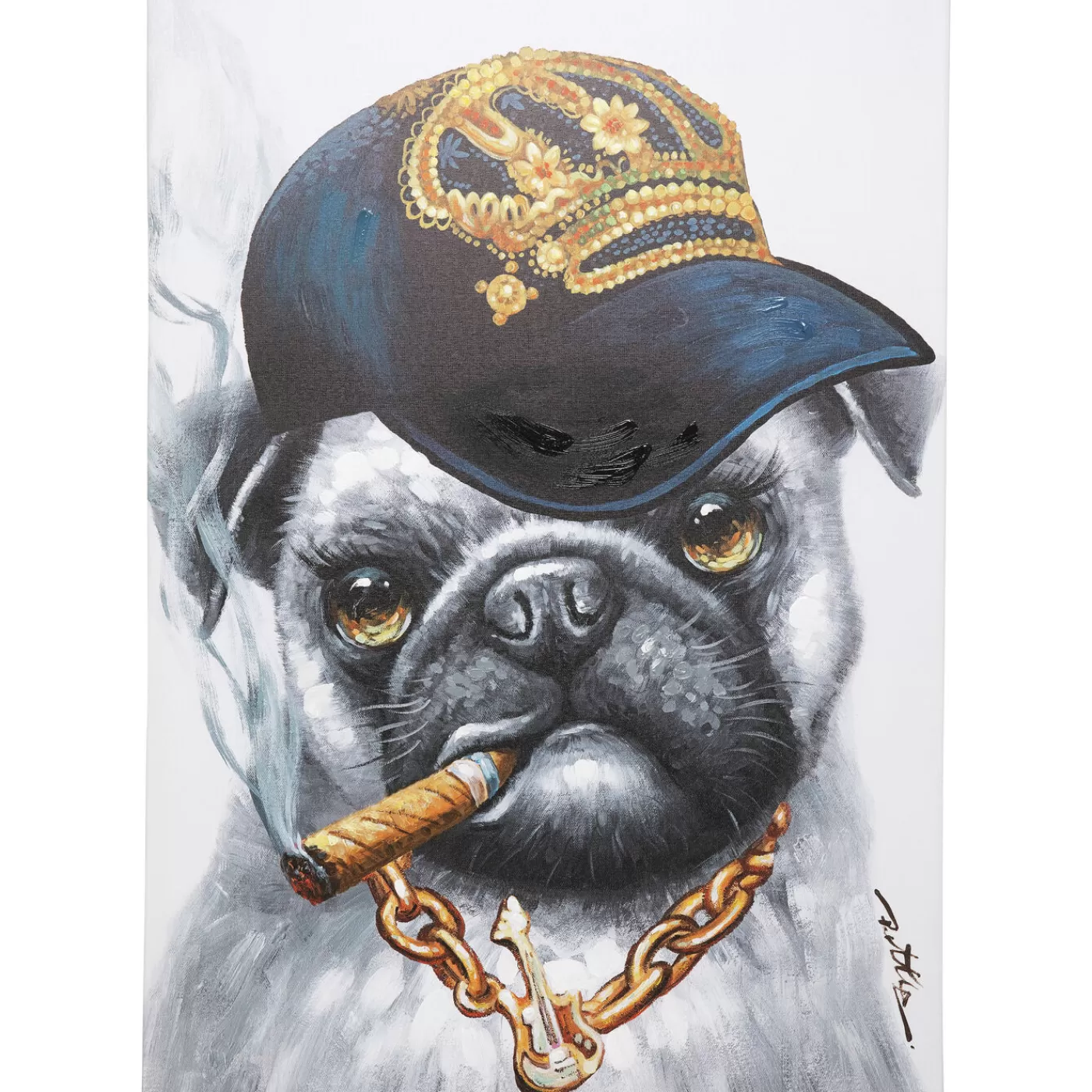 KARE Design Tableau Sur Toile Hip Hop Dog 70X100Cm