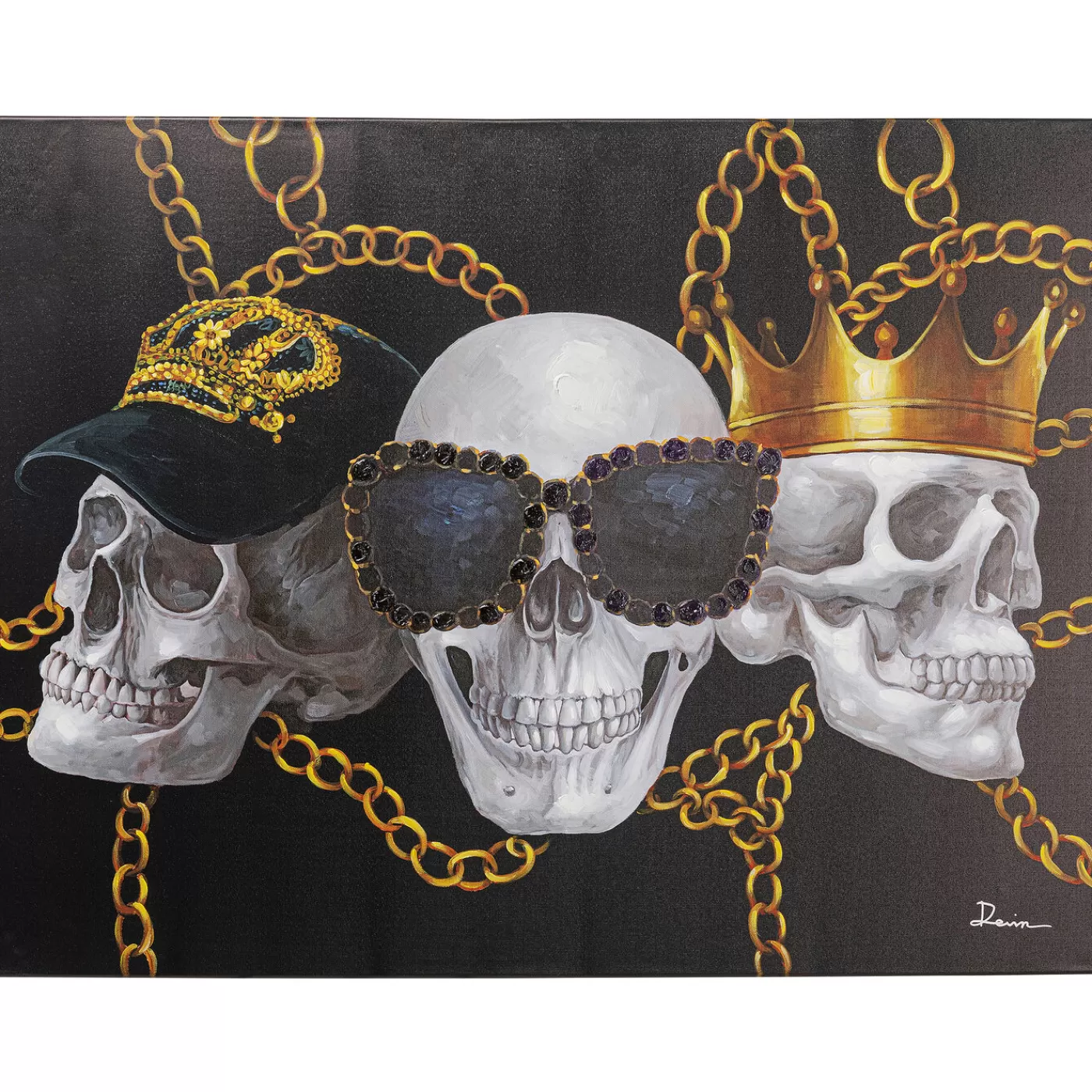 KARE Design Tableau Sur Toile Skull Gang 120X90Cm