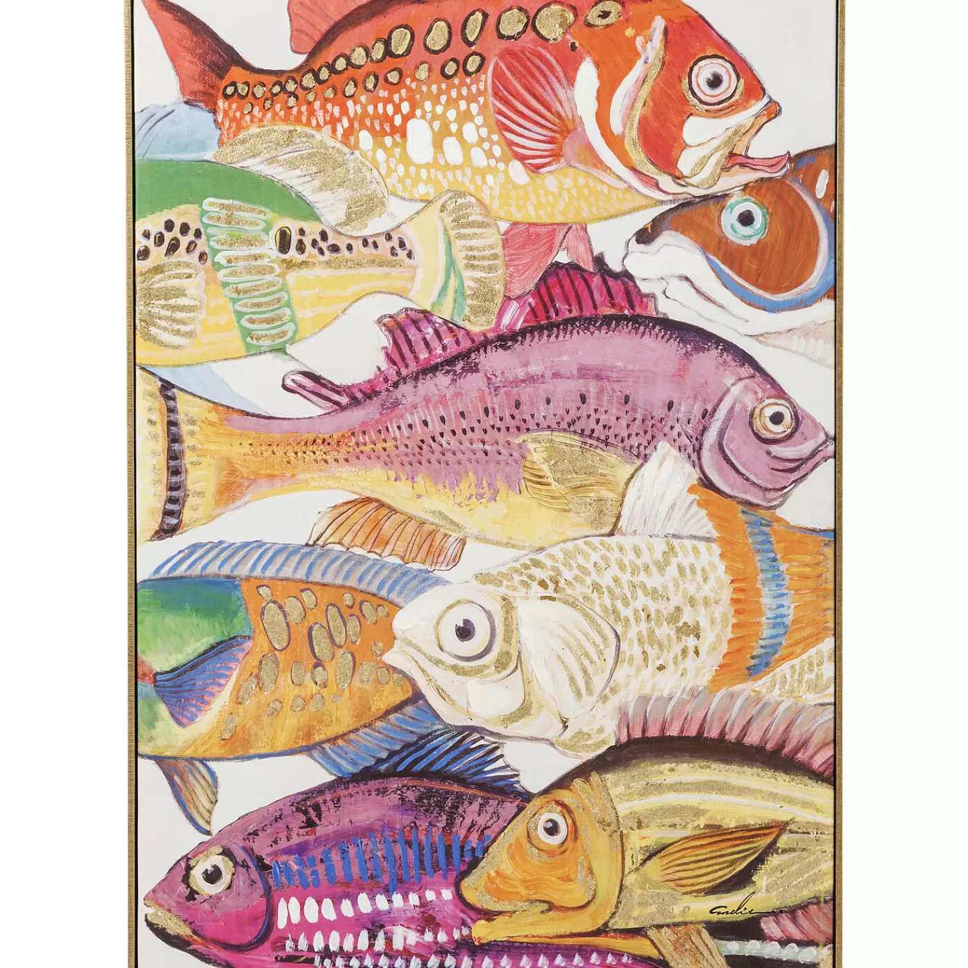 KARE Design Tableau Touched Fish Meeting One 75X100Cm