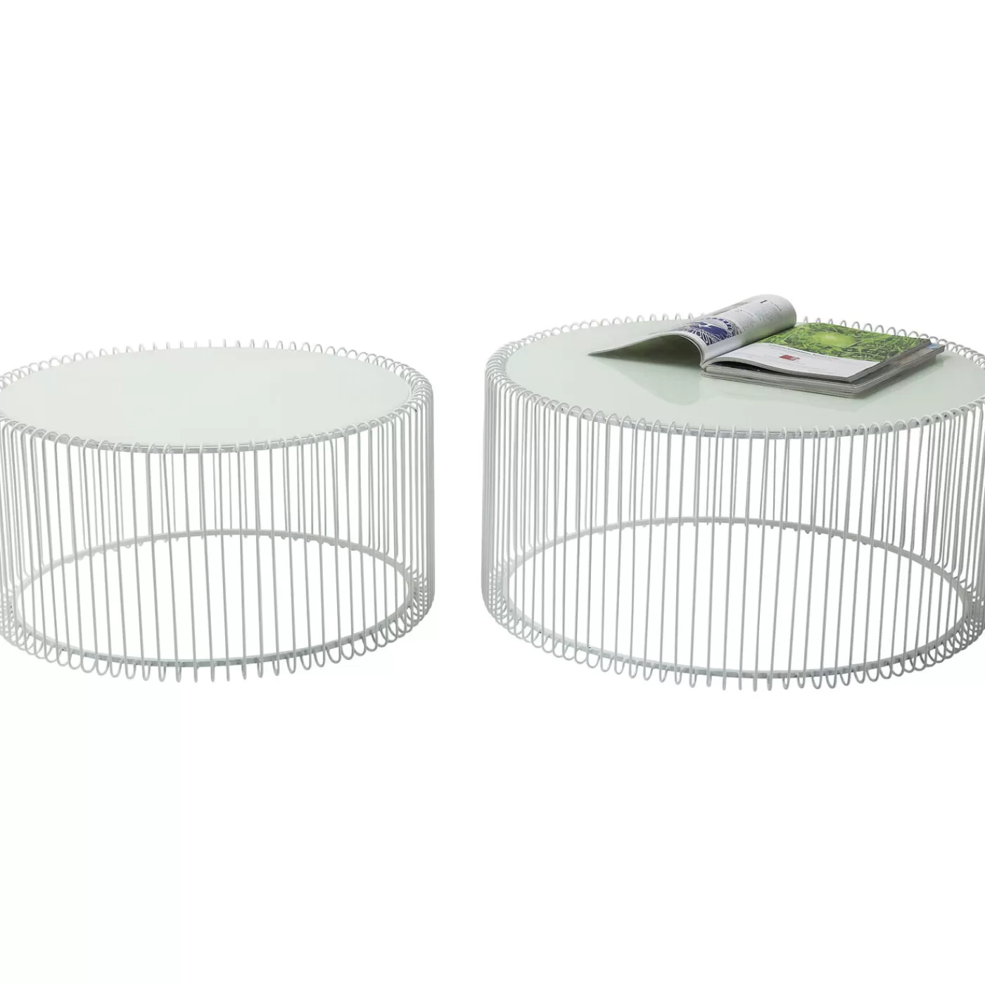 KARE Design Tables Basses Wire Blanches (Set De 2)