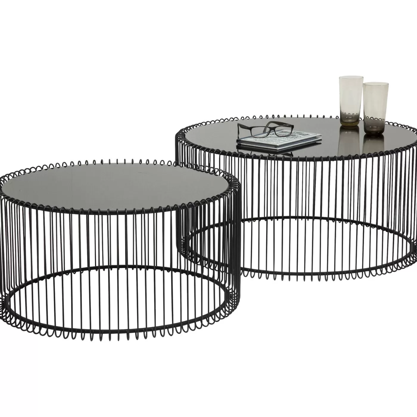 KARE Design Tables Basses Wire Noir (Set De 2)