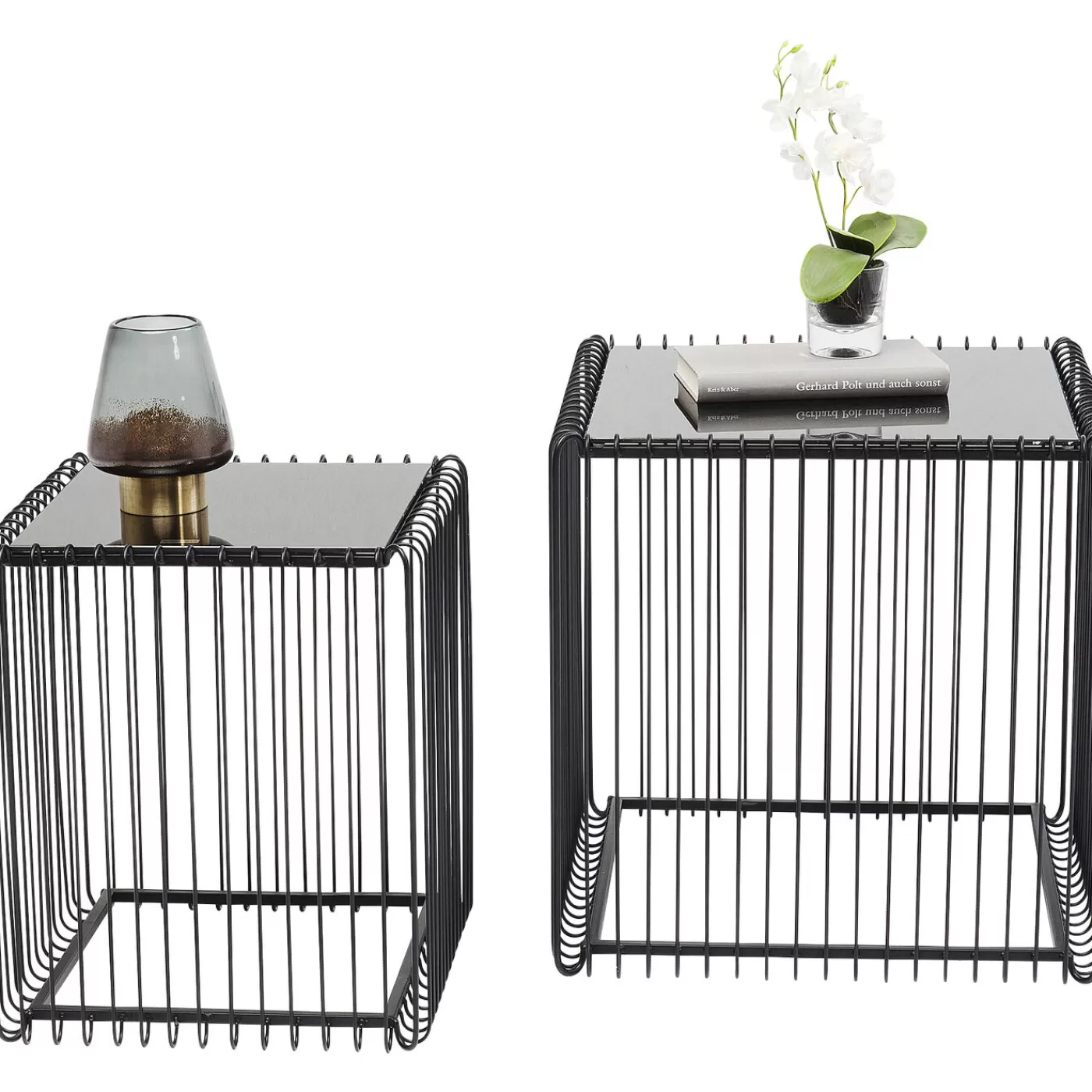 KARE Design Tables D Appoint Wire Carre Noir 45X45Cm (2/Set)