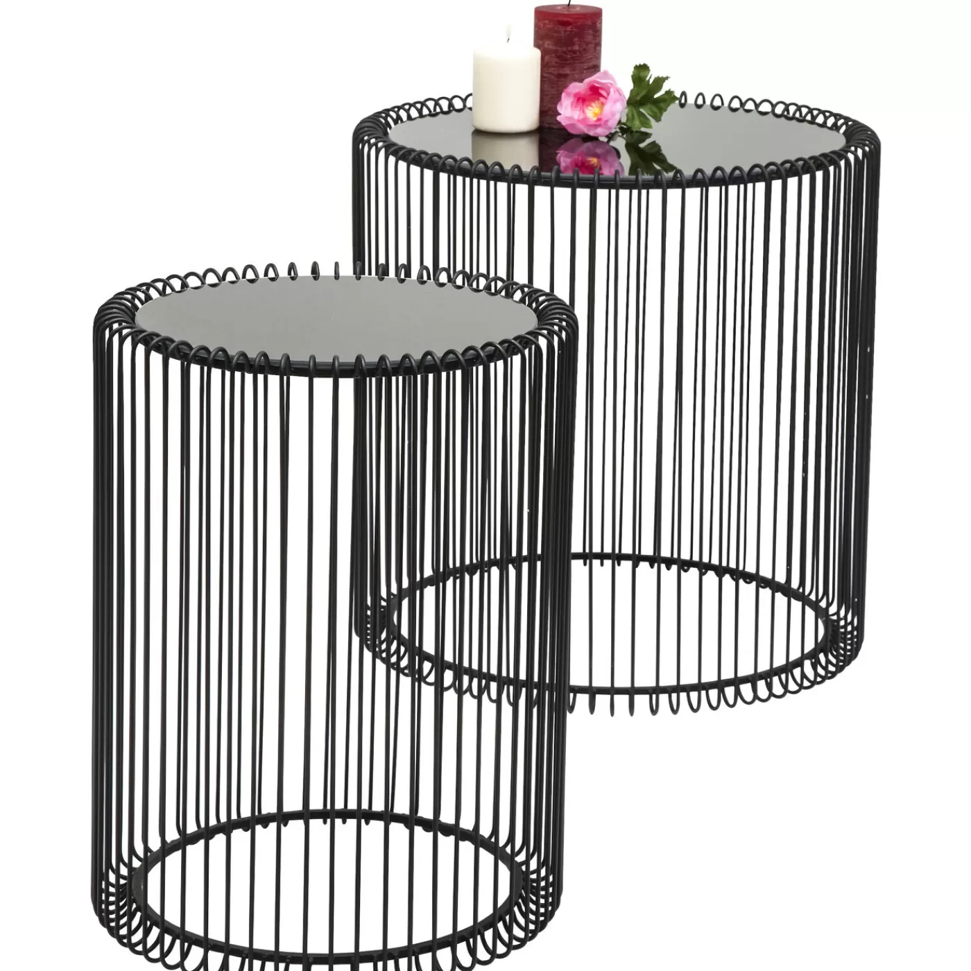 KARE Design Tables D Appoint Wire Noir (Set/2) O44Cm