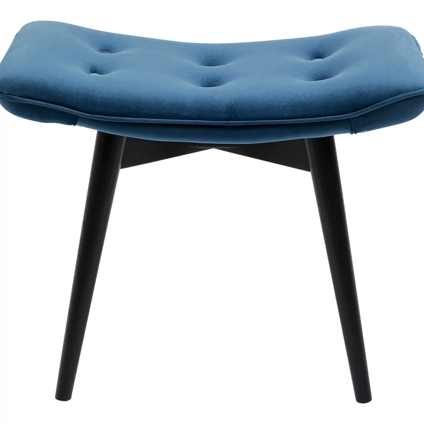 KARE Design Tabouret Black Vicky Velours Bleu Petrole 59X37Cm