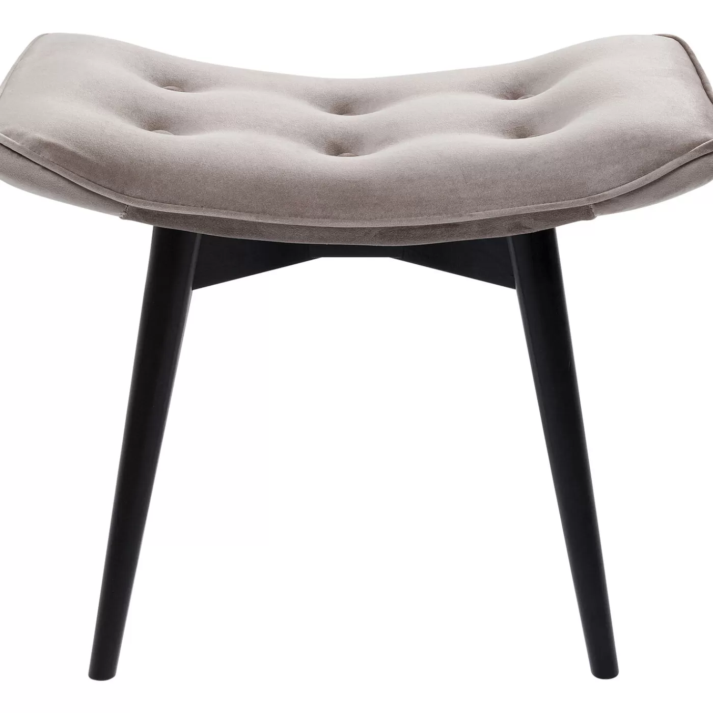 KARE Design Tabouret Black Vicky Velours Gris 46X59Cm