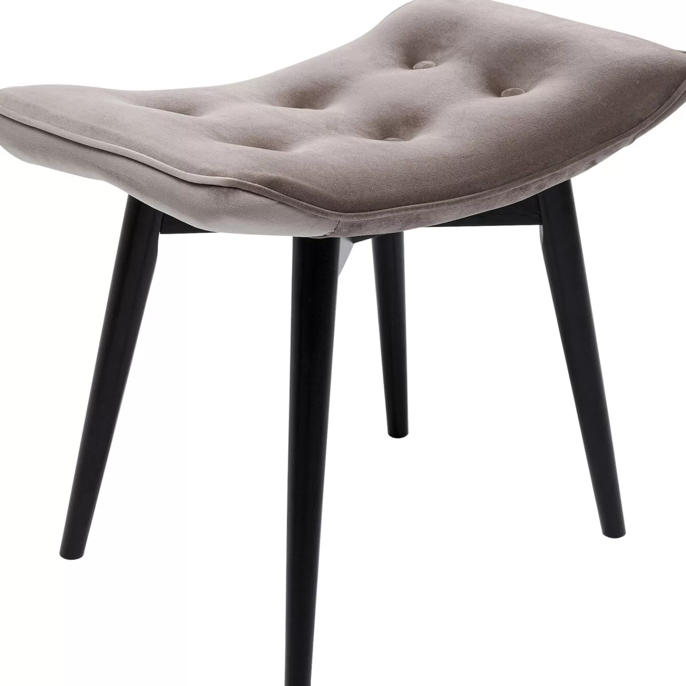 KARE Design Tabouret Black Vicky Velours Gris 46X59Cm