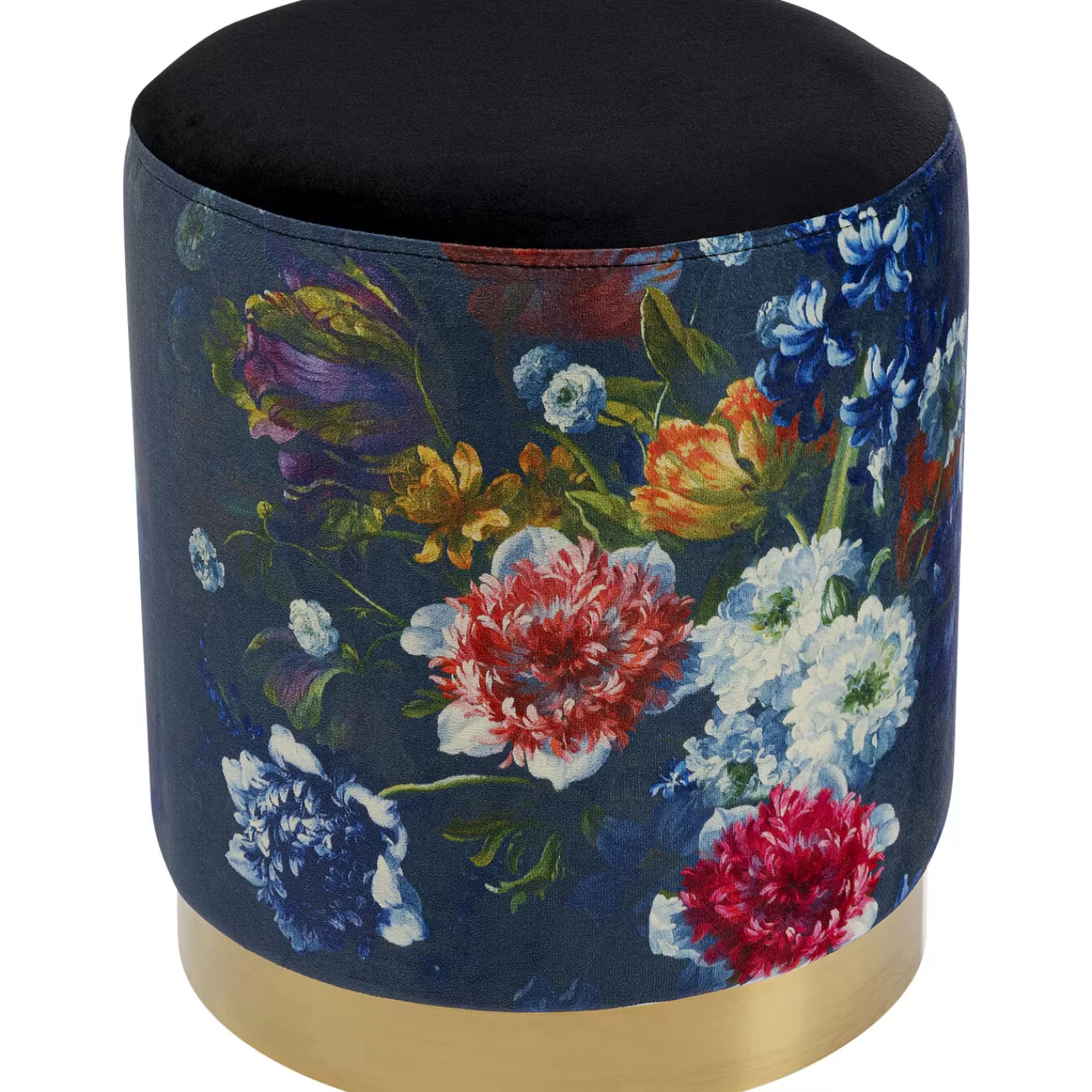 KARE Design Tabouret Cherry Flower Noir Laiton O32Cm