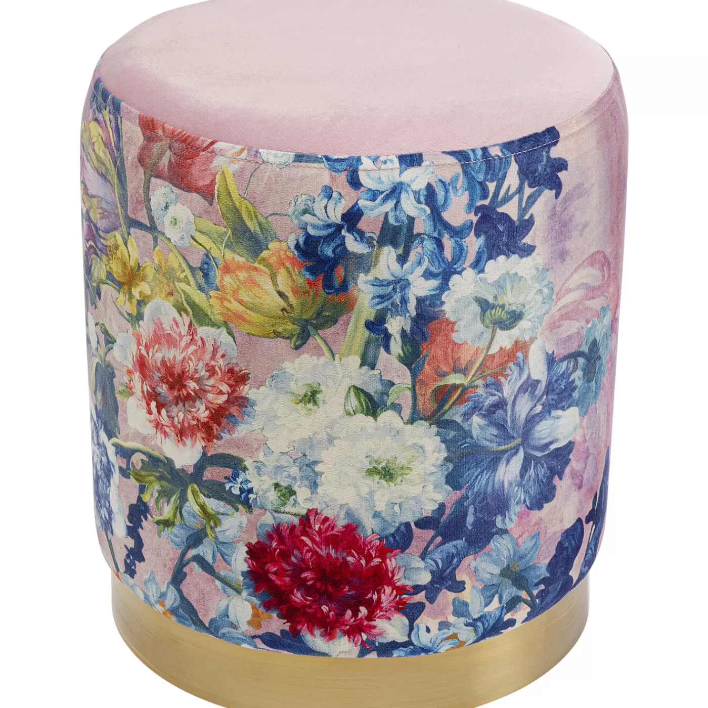 KARE Design Tabouret Cherry Flower Rose Laiton O32Cm