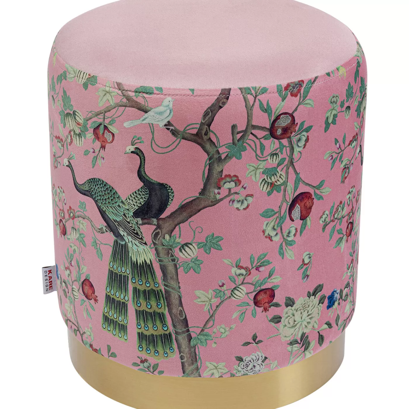 KARE Design Tabouret Cherry Peacock Laiton O32Cm