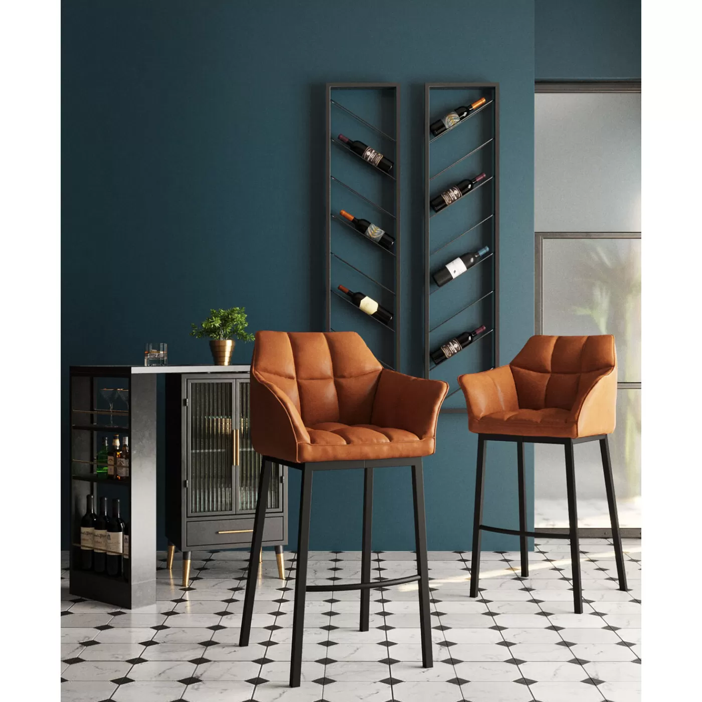 KARE Design Tabouret De Bar Thinktank Quattro Marron