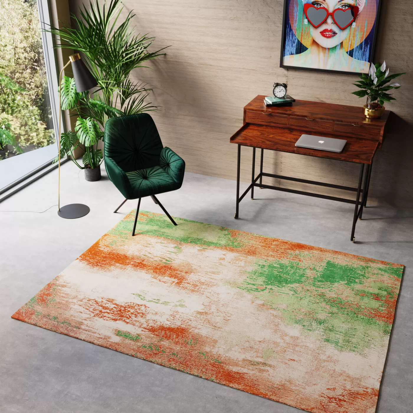 KARE Design Tapis Downtown Vert 170X240Cm